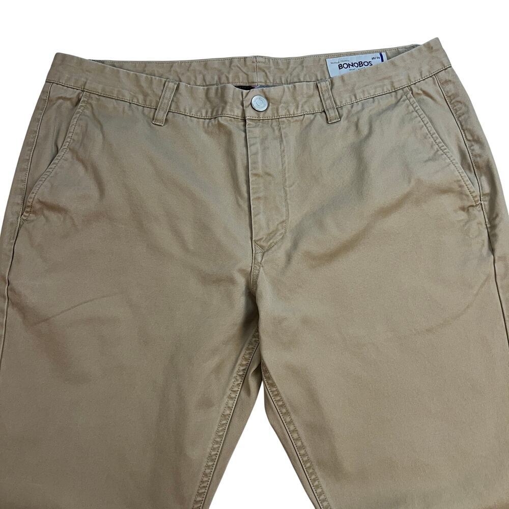 Bonobos Slim Tailored Washed Chino Pants Khaki Size 35x30